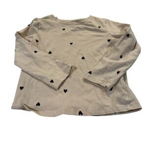 H&M Toddler Girl 3/4T Long Sleeve Heart Shirt